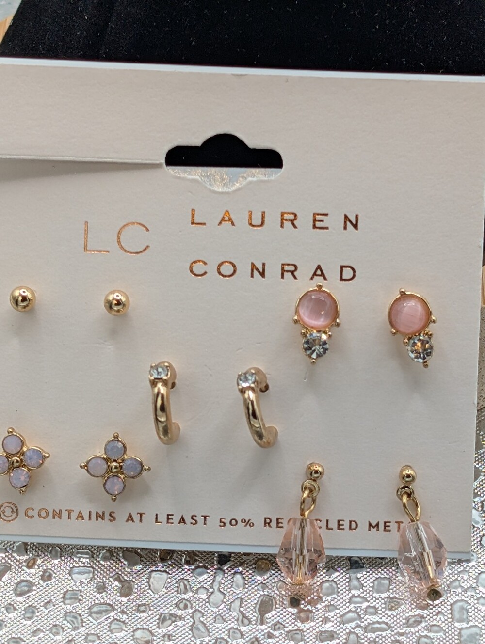 Khol's LC Lauren Conrad Pink and Gold Mixed Earring Set - 5 Pairs